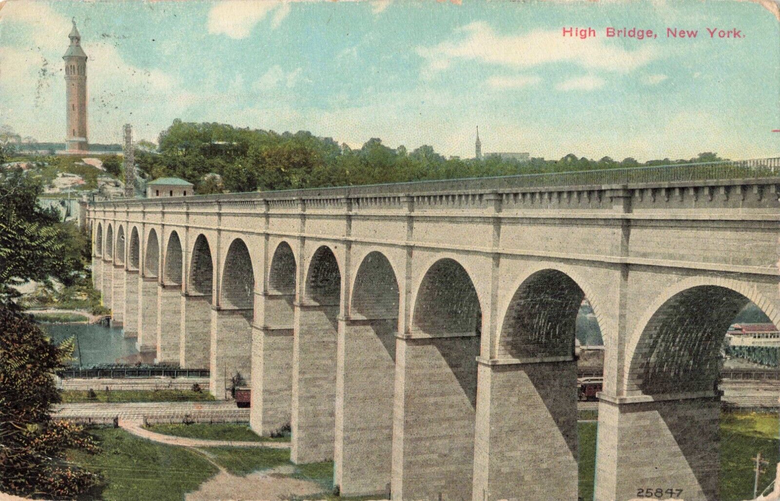 New York City NY, High Bridge, Arches, Vintage Postcard