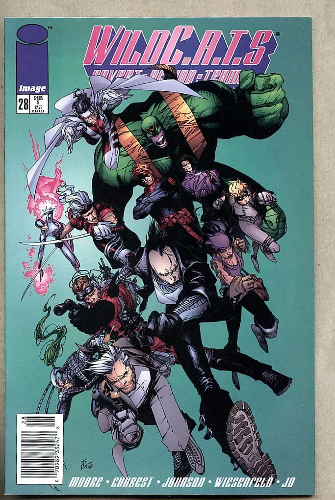WildC.A.T.S Covert Action Teams #28-1996 vf 8.0 Newsstand Variant Cover Wildcats