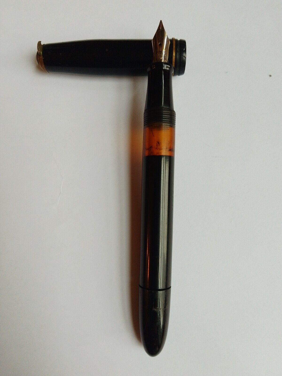 Fountain Pen With KAWECO NIB VTG black Interesting Unknown Vintage