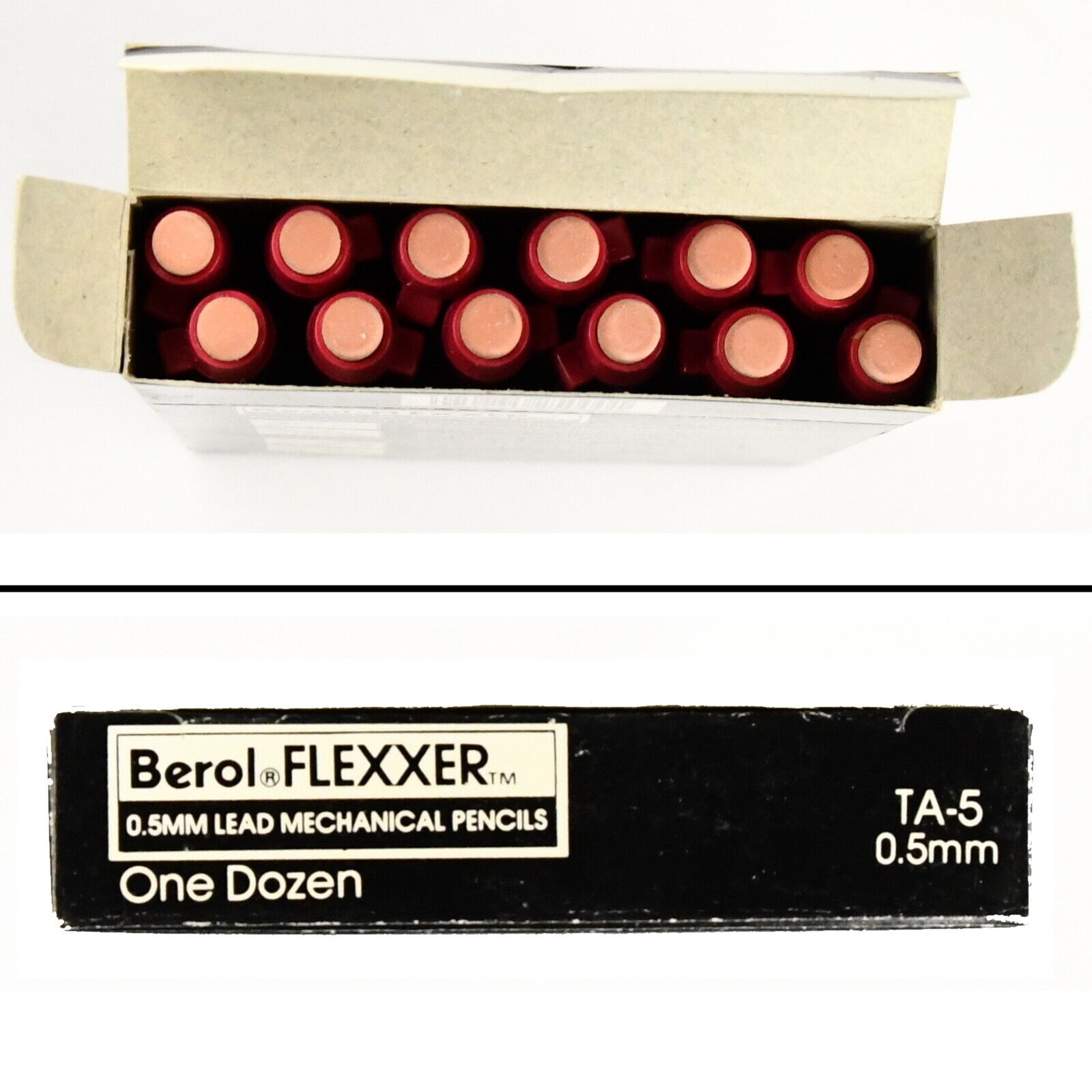 Berol Flexxer 0.5mm Mechanical Pencils w/ Retractible Metal Point - RD 12/pack