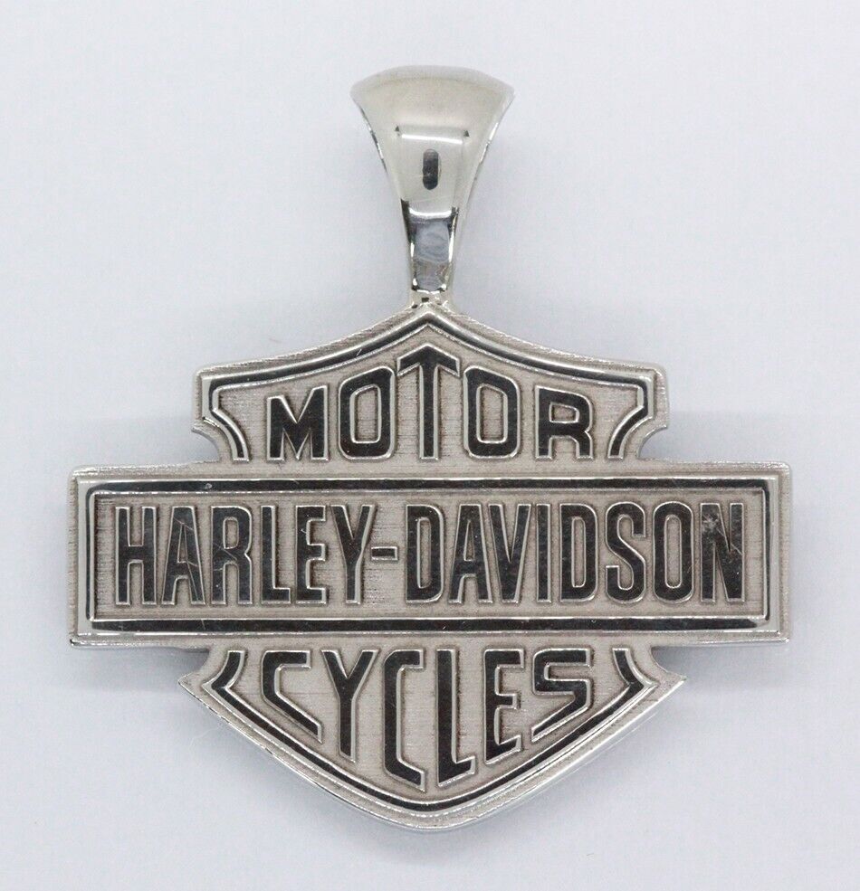 Harley-Davidson Motorcycles Solid Heavy Sterling Silver Pendant Necklace 