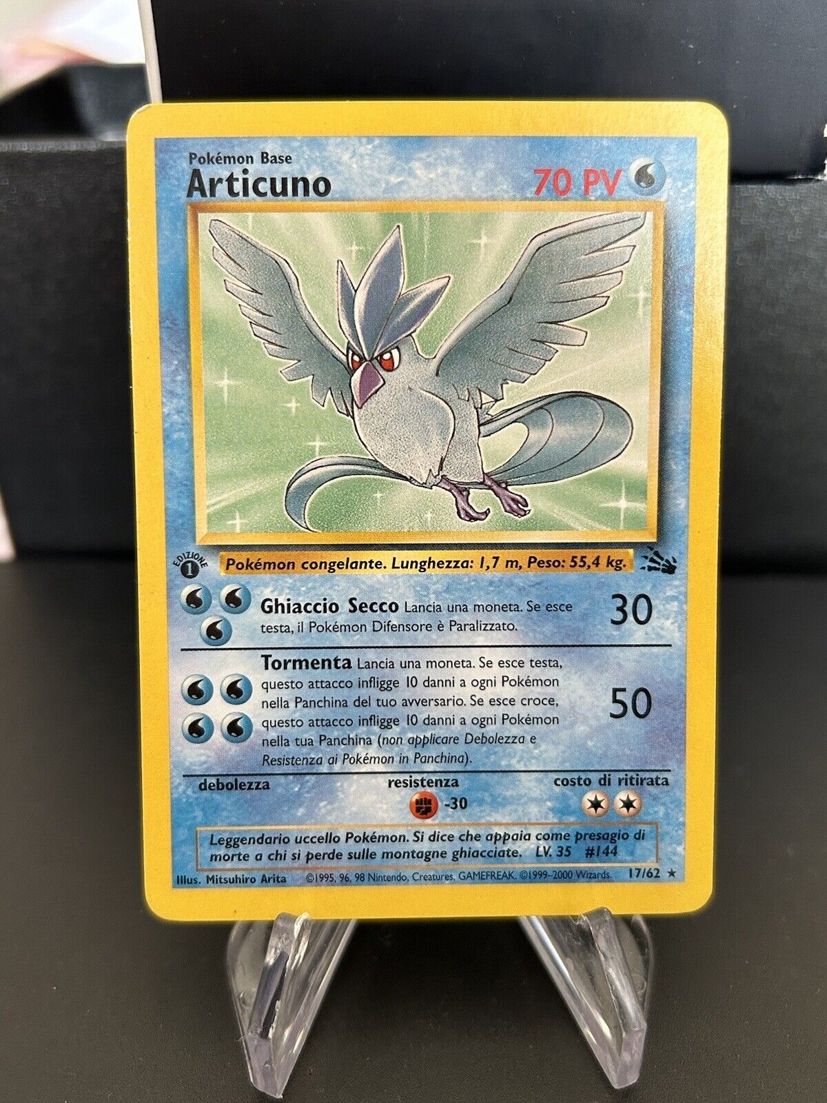 Pokemon Card Articuno 17/62 First Edition Fossil Ita Old Near Mint
