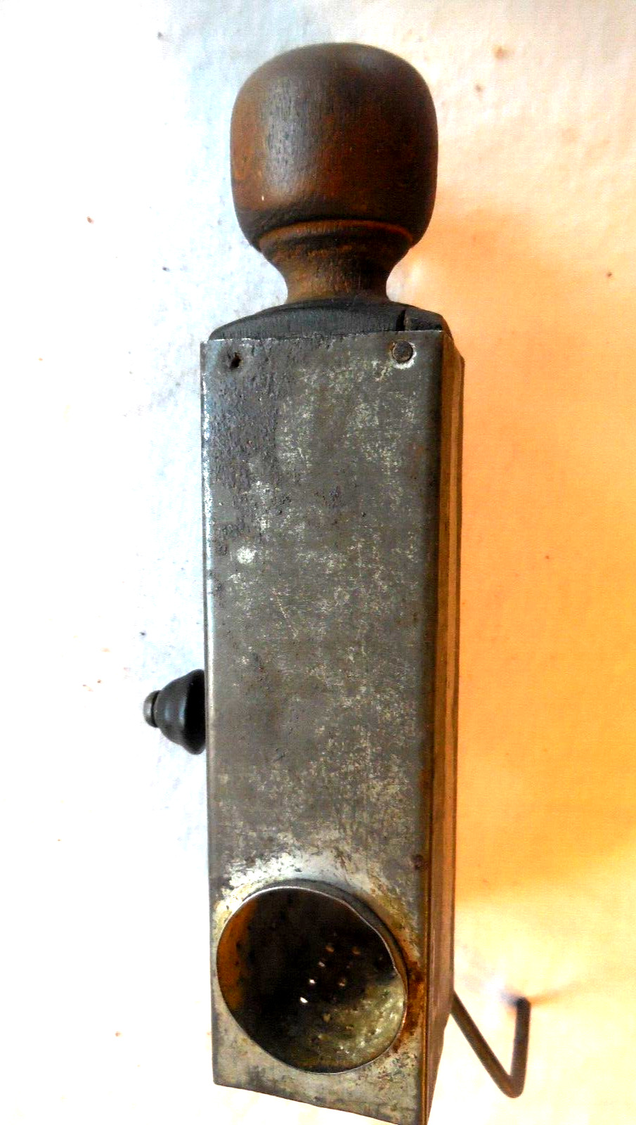 Antique tin mechanical nutmeg grater circa later 1800\'s
