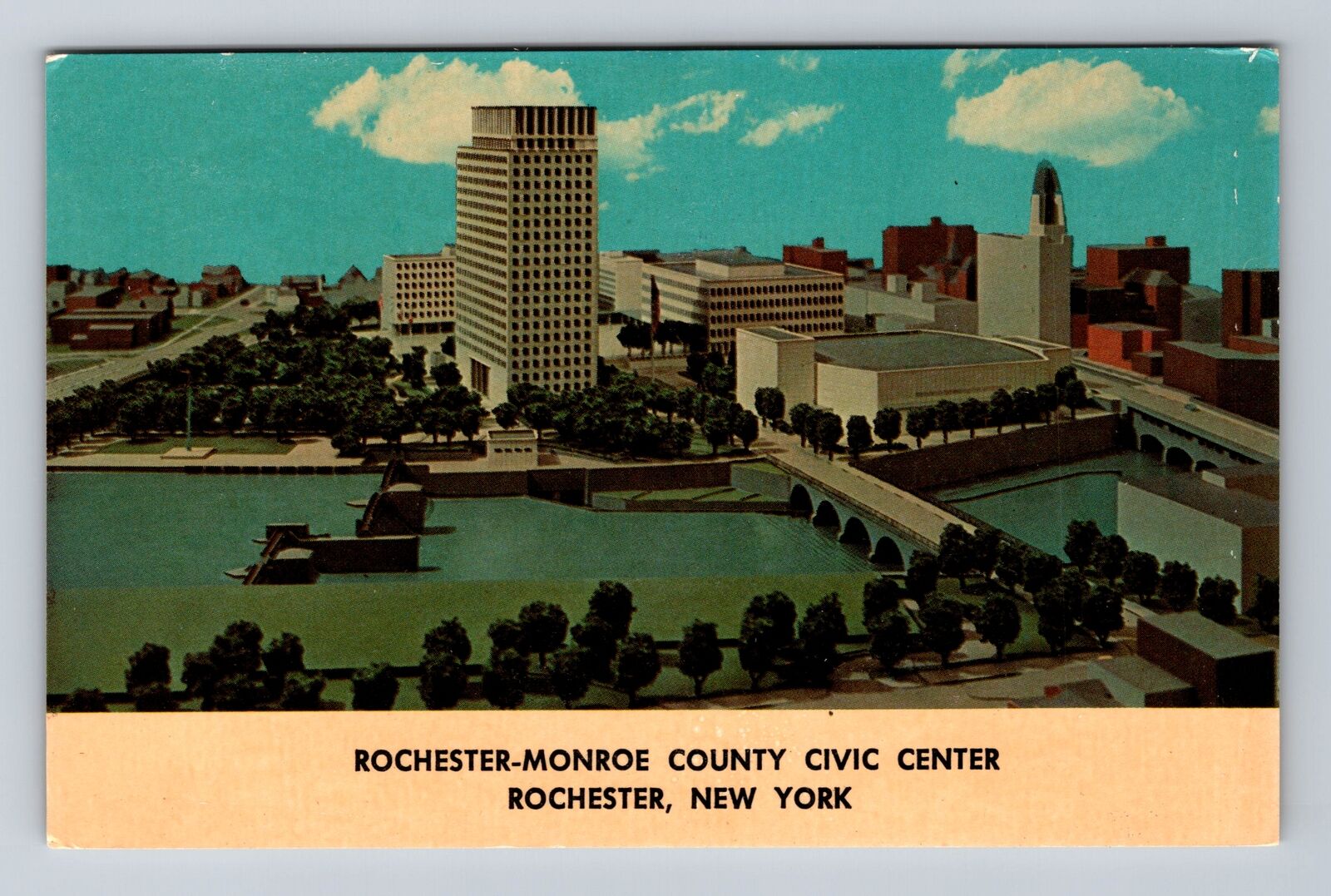 Rochester NY-New York, Rochester Monroe County Civic Center, Vintage Postcard