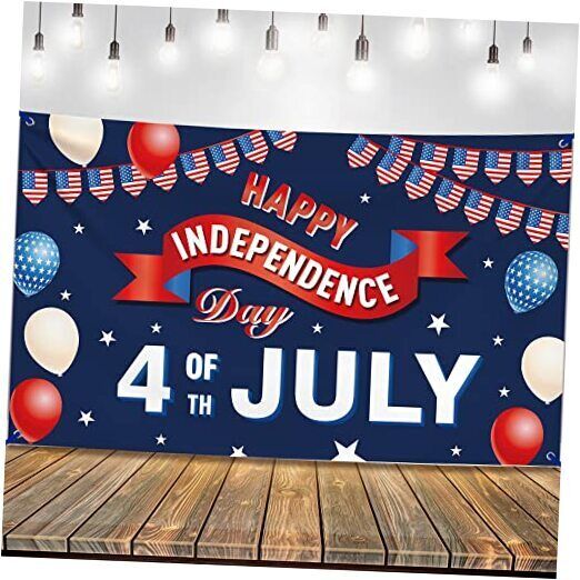 , Happy 4th of July Banner - Large, 72x44 Inch | 4th of July Decorations for 