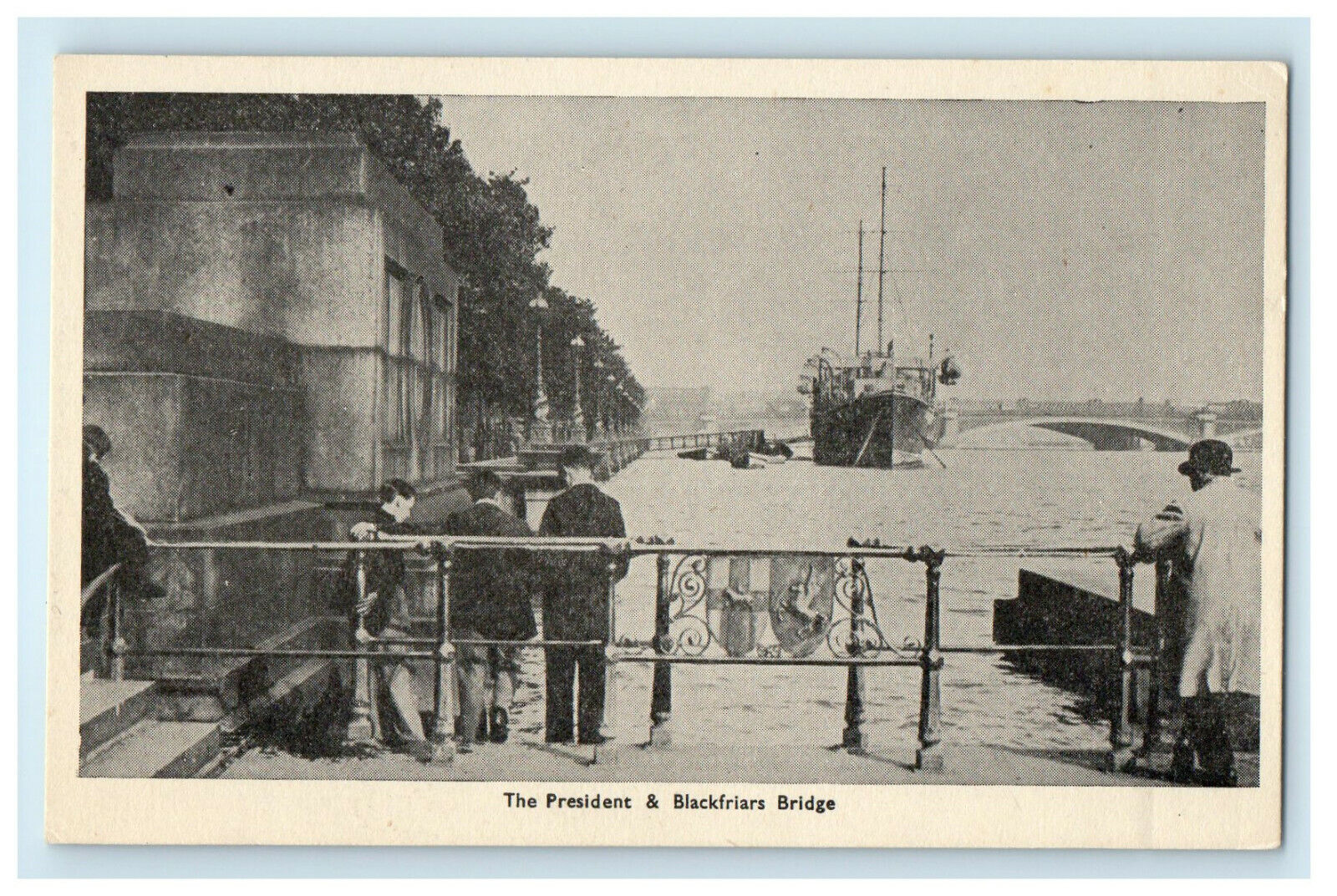c1915 The President & Blackfriars Bridge, London Unposted Vintage Postcard