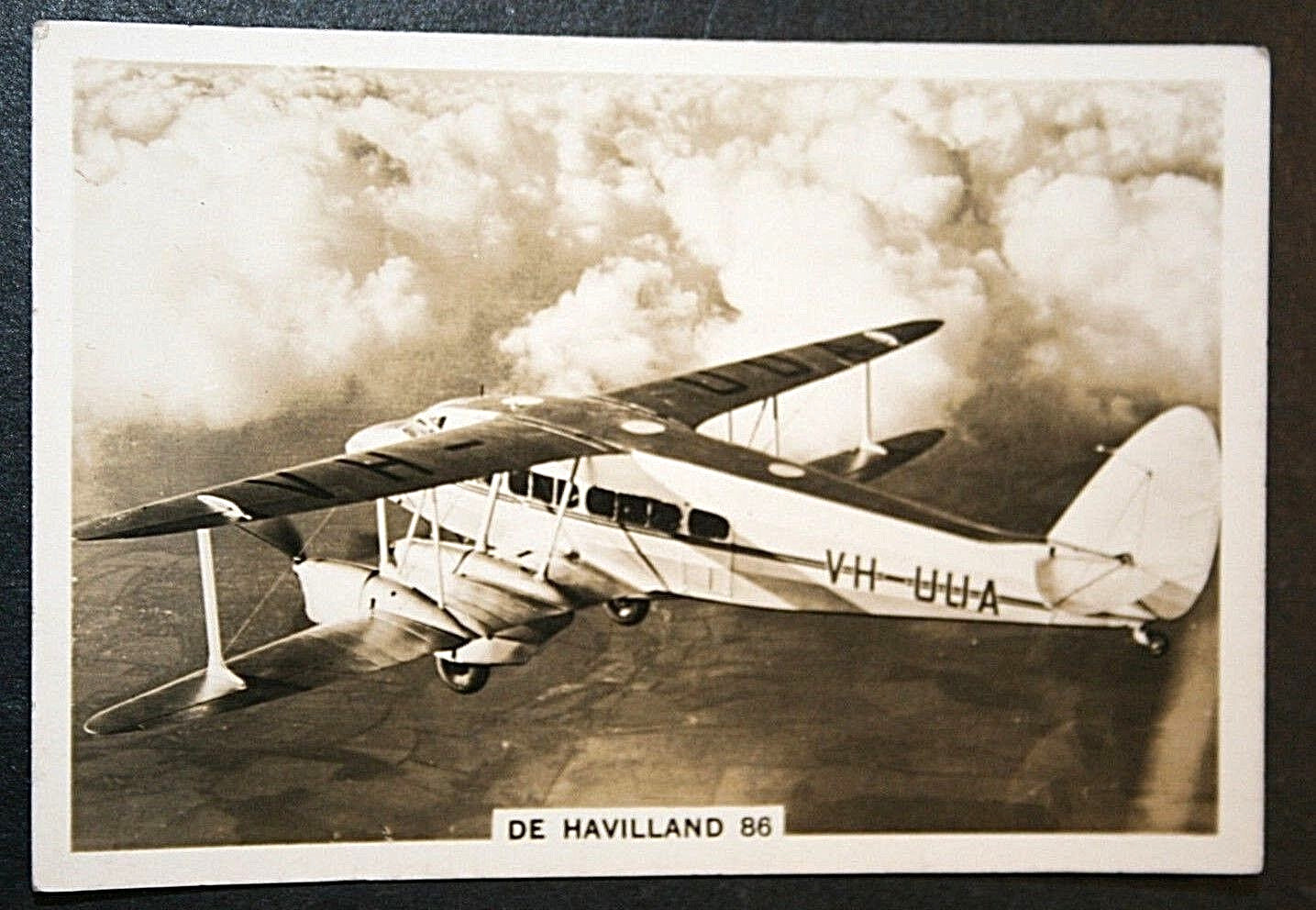 DE HAVILLAND 86  Airliner   QANTAS  Vintage 1930\'s Photo Card  DD14MS