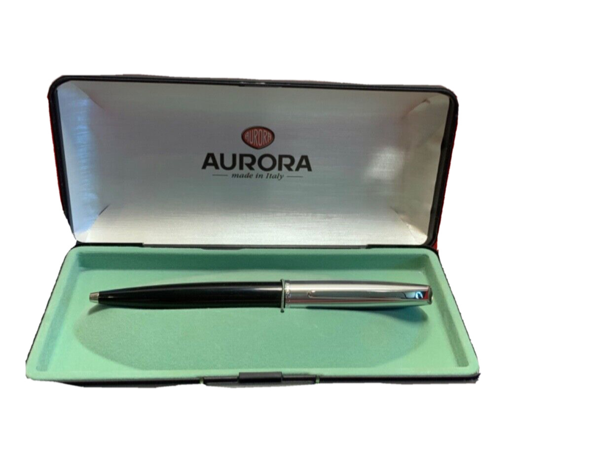 Vintage Aurora Roller Ball Point Pen Made In Italy Works ENGRAVED SEE PHOTOS