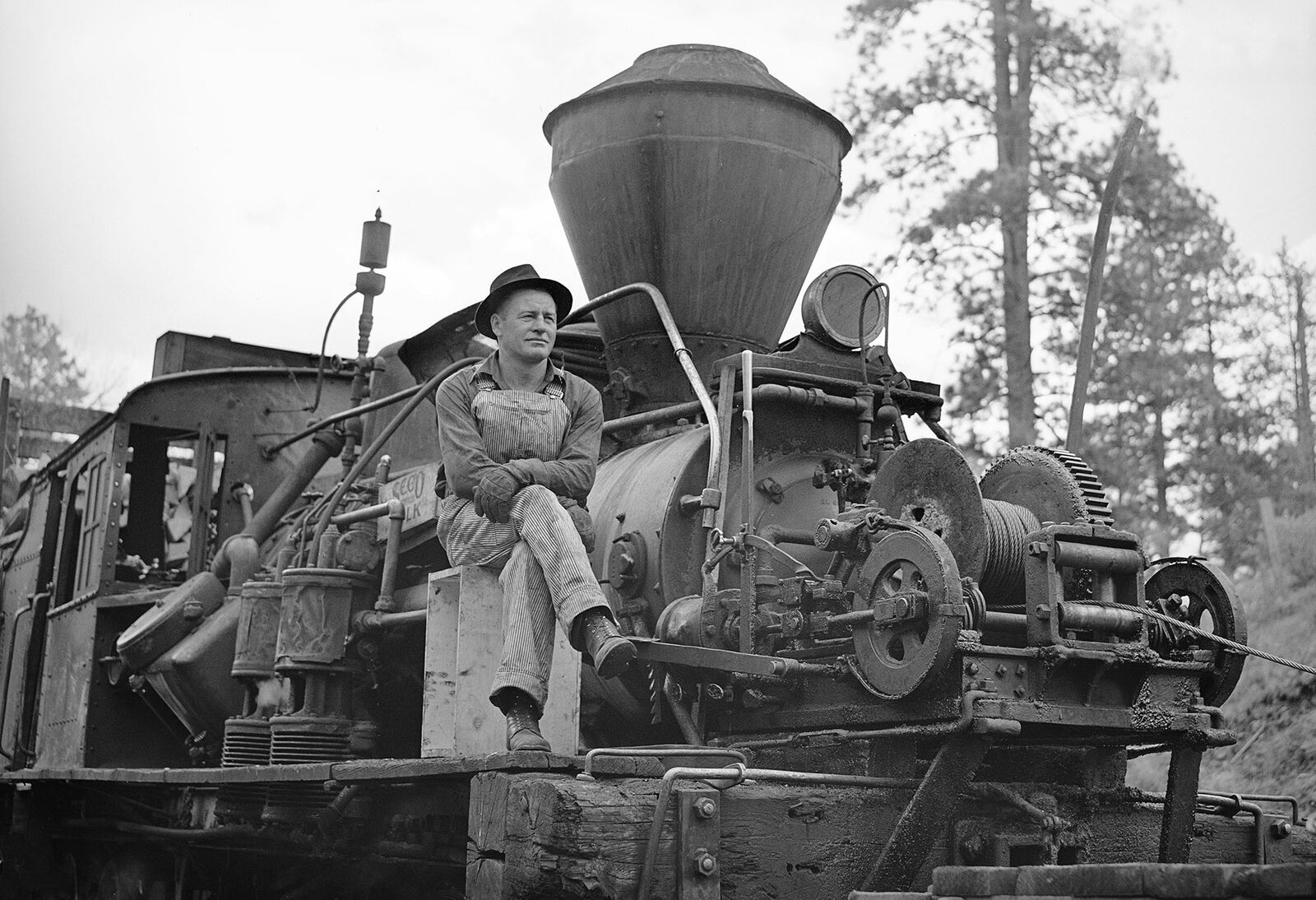 1941 Logging Locomotive and Operator, Oregon Vintage Old Photo 13\