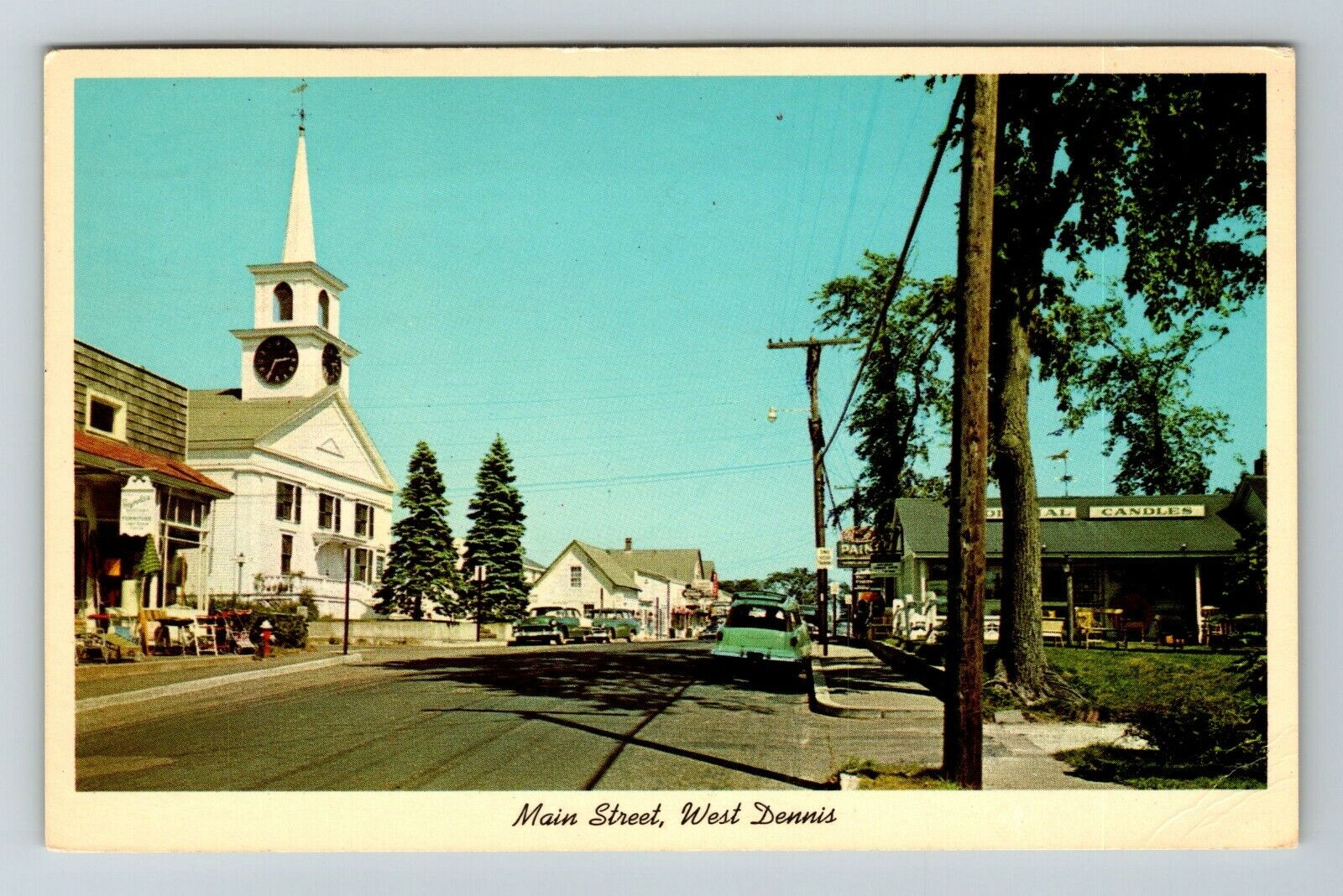 Cape Cod MA-Massachusetts, Main Street, Community Church  Vintage Postcard