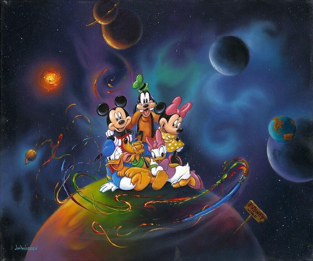Mickey Mouse Walt Disney Fine Art Jim Warren Signed Lt Ed 25 Disney World PRE ED