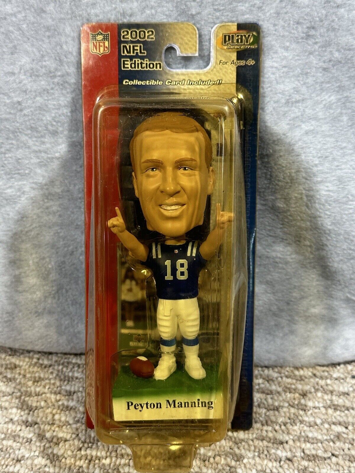 2002 NFL Edition Play Makers Bobblehead Peyton Manning In Box W/ Card RARE