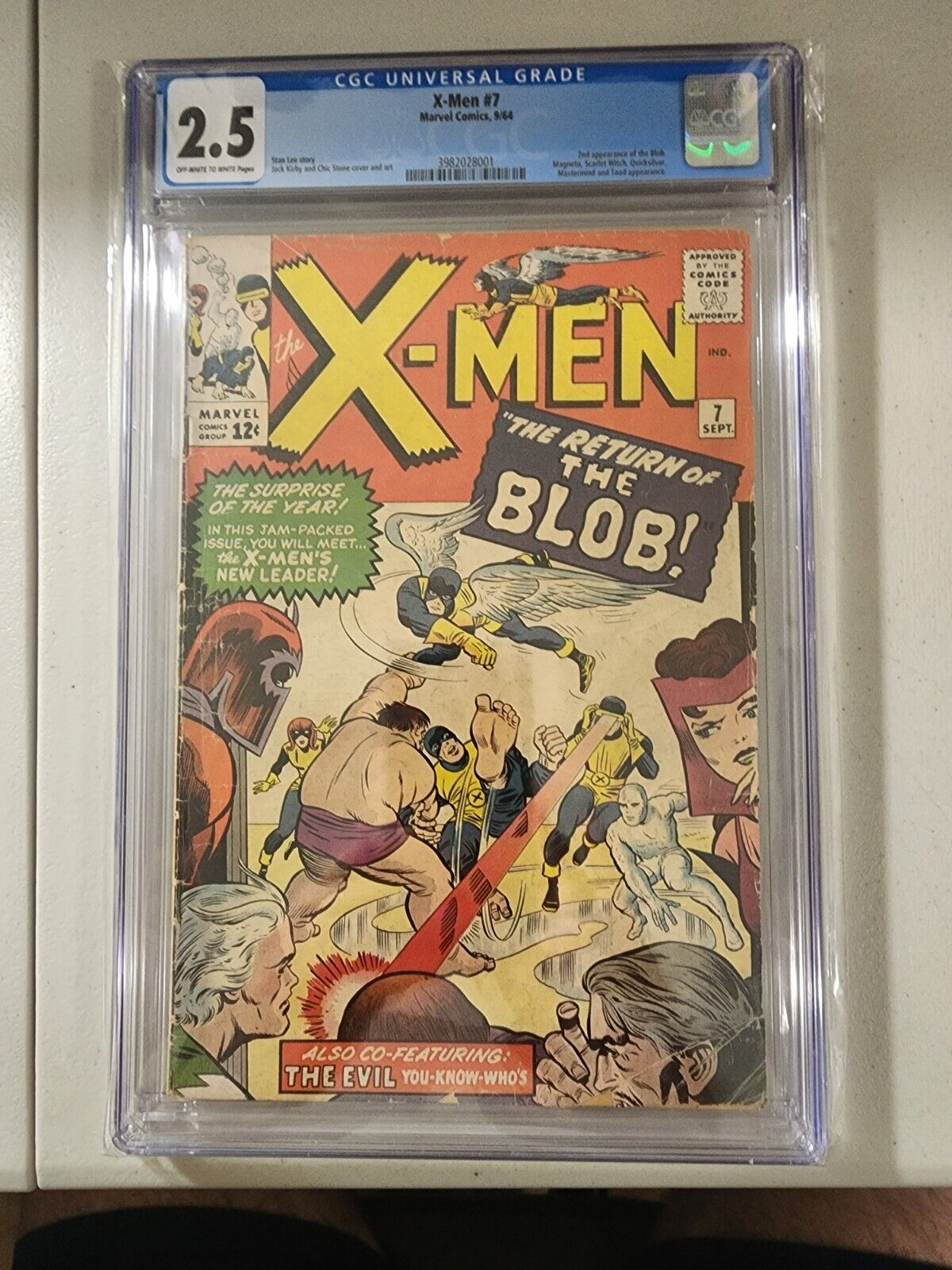 X-Men #7, 2nd appearance of The Blob, 1964 CGC 2.5