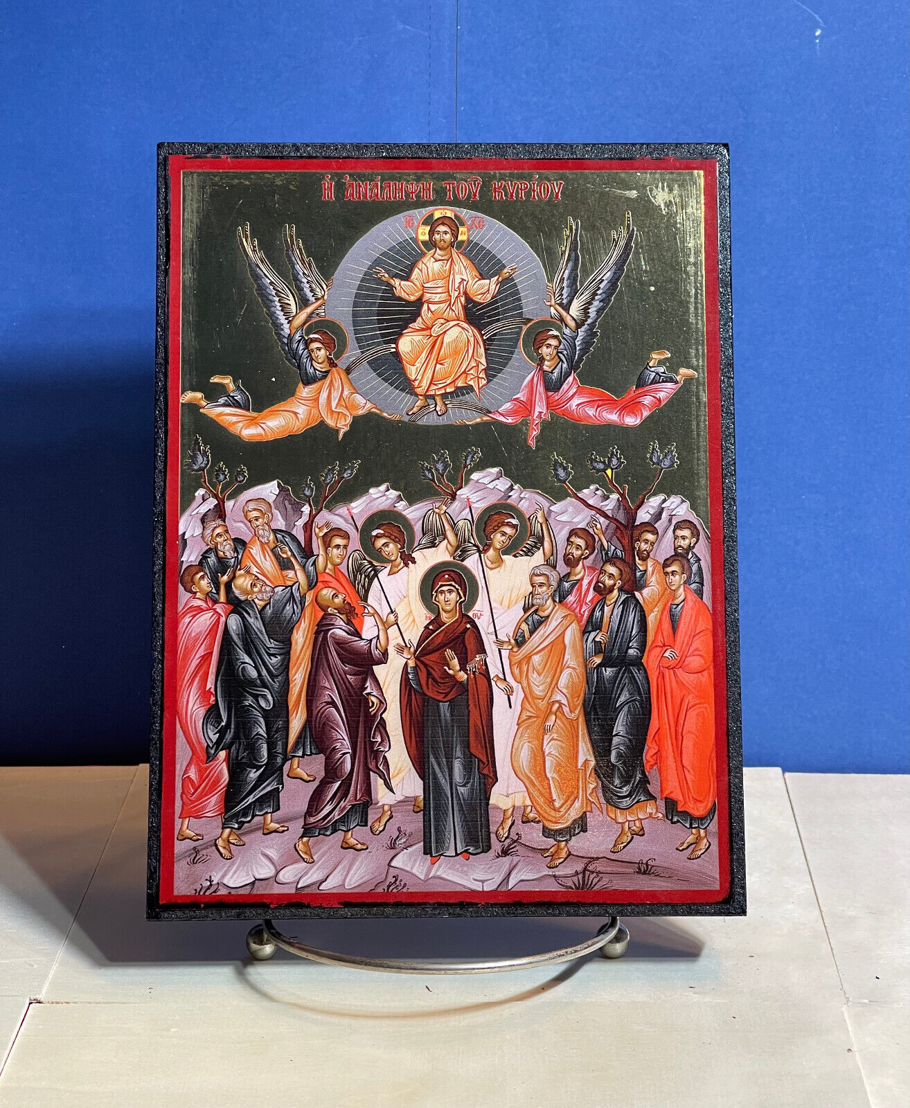 The Ascension of our Lord -Orthodox high quality byzantine style Wooden Icon 6x8