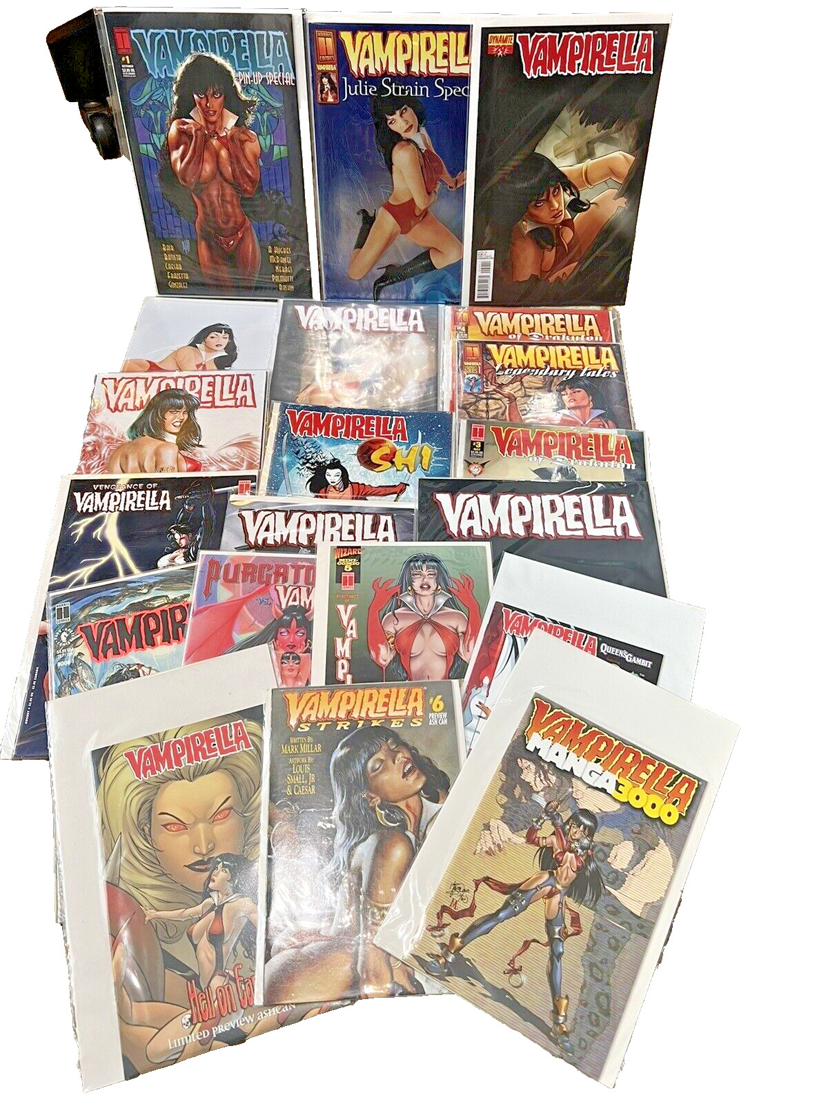 Huge Vampirella Comic Lot  Julie Strain Pinup Mini Legendary Tales V/g in sleeve