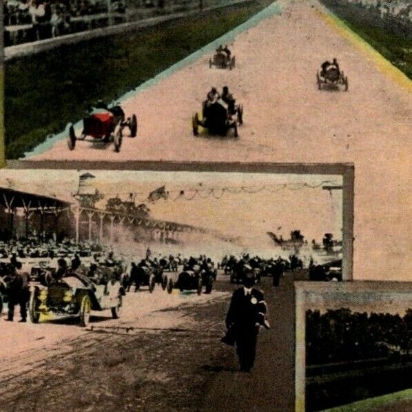 Scarce Indy 500 RPPC Postcard 1912 \