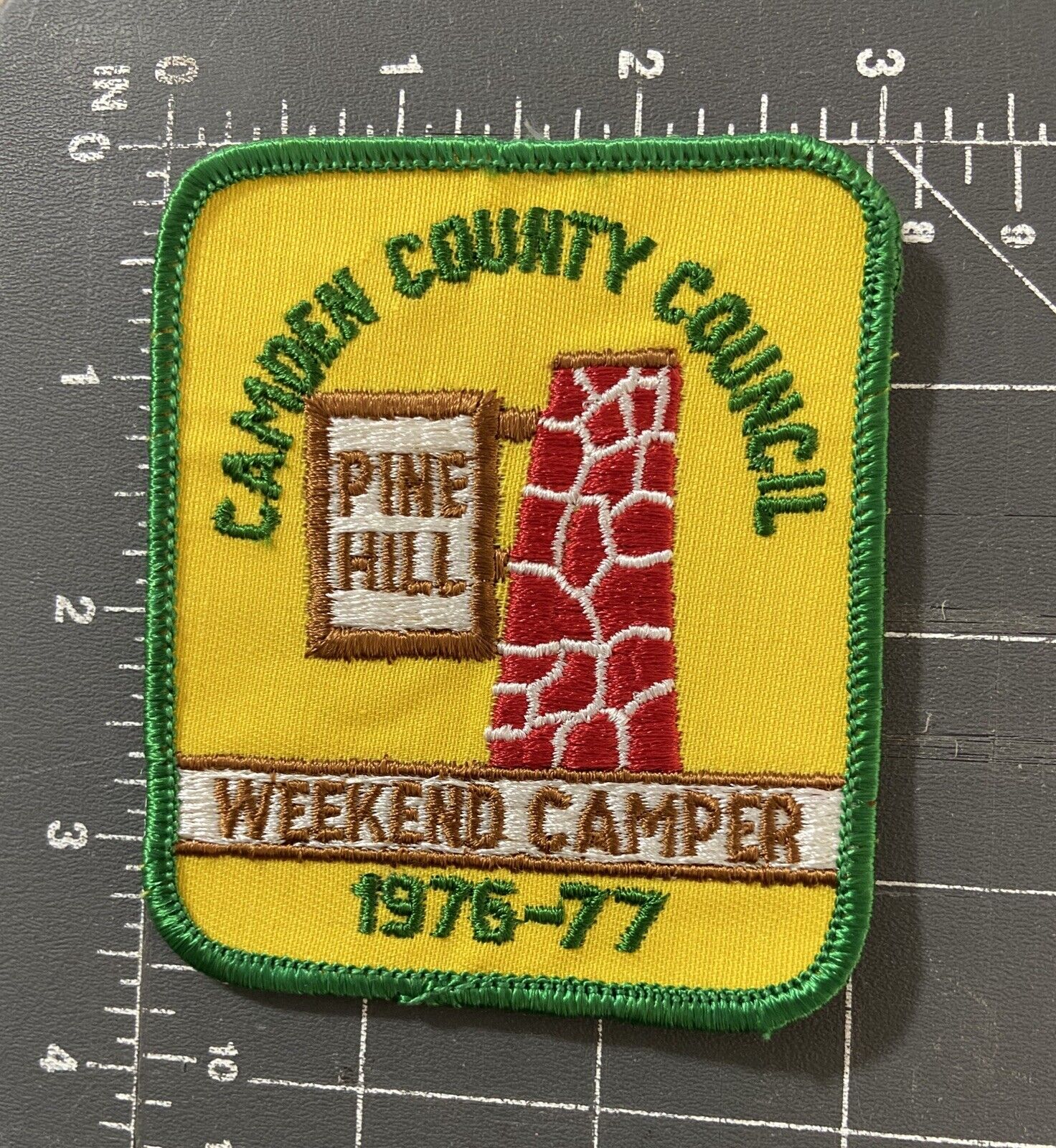 BSA Boy Scouts Camden County Council Pine Hill Weekend Camper 1976-77 1977 Patch