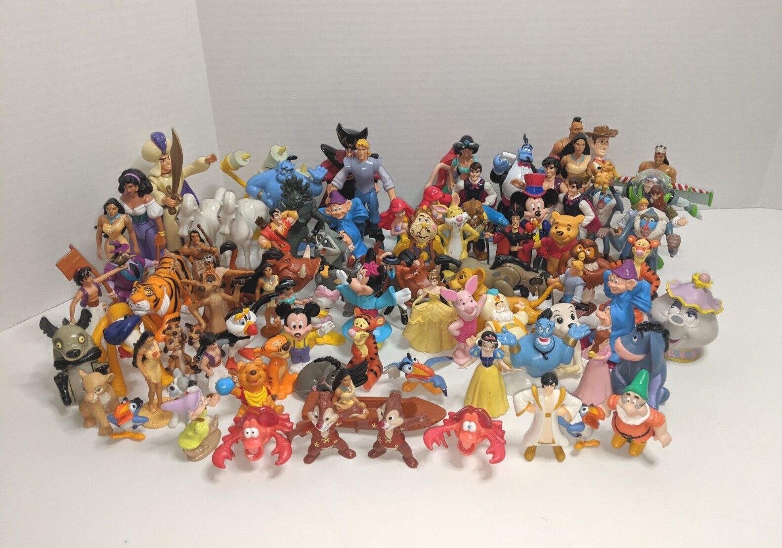 HUGE 91 Vintage PVC Figures Lot Disney 1990 Fantasia Toy Story Aladdin Lion King