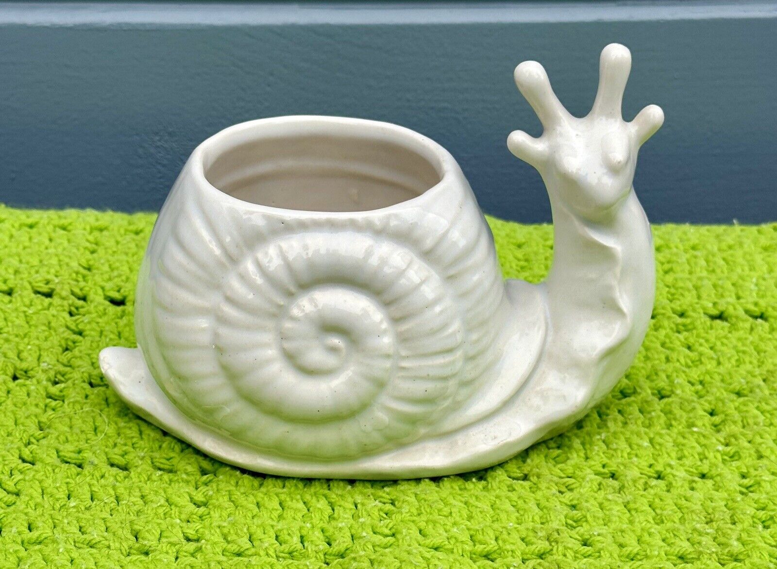 Vintage Ceramic Animal Planter / Snail