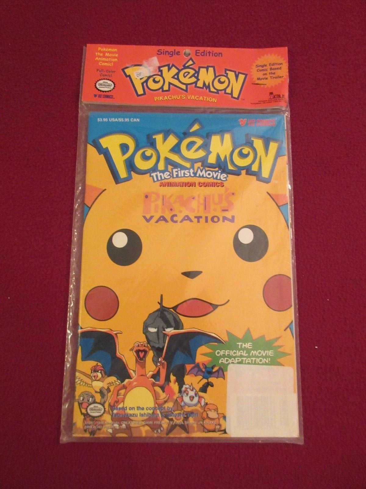 1998 Pokemon The First Movie Animation Comics Pikachu\'s Vacation Factory Sealed