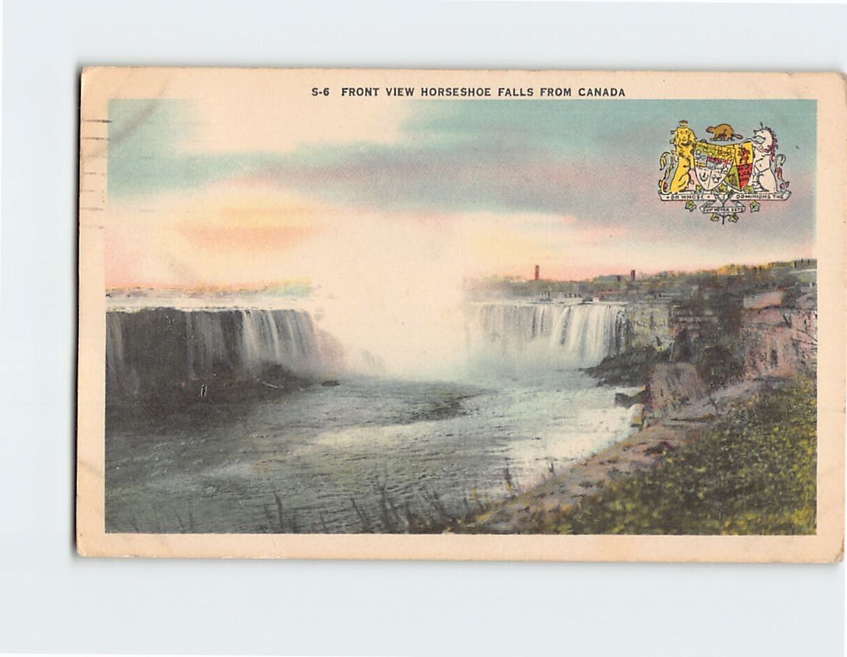 Postcard Front View Horseshoe Falls From Canada Niagara Falls Canada