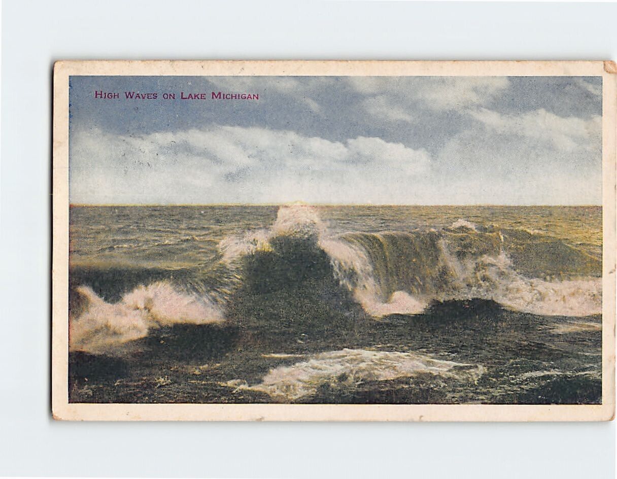 Postcard High Waves On Lake Michigan