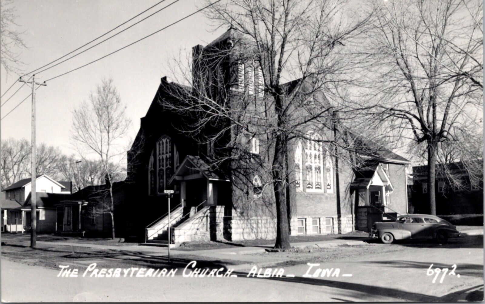 Real Photo Postcard The Presbyterian Church in Albia, Iowa