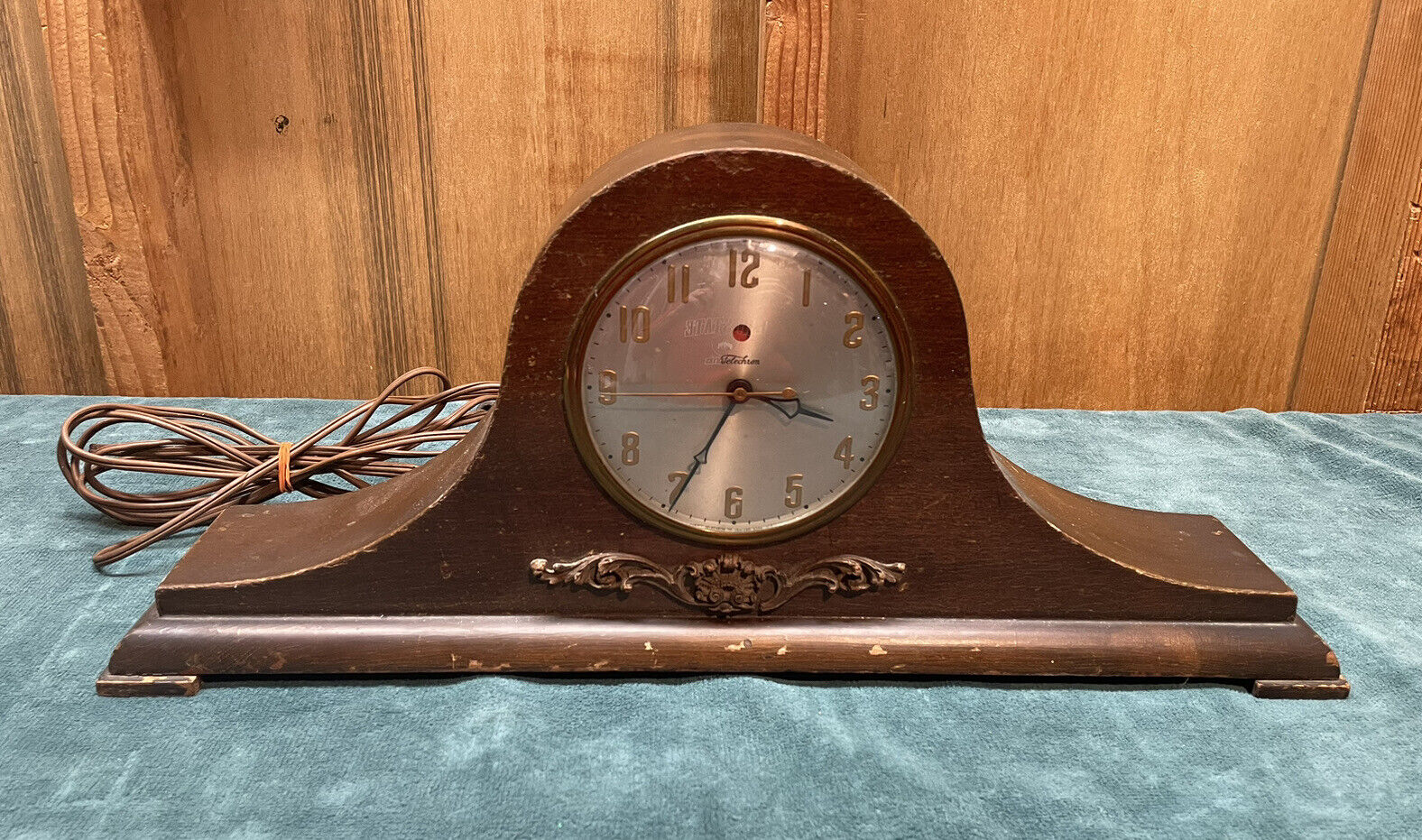 Vintage Warren Telechron Mantle Clock Wood Model 4F03 NOT WORKING