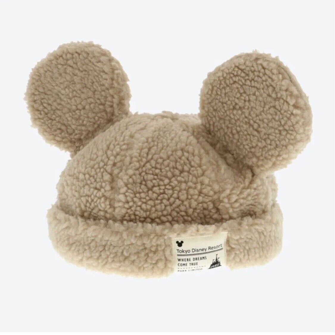 Japan Tokyo Disney Resort Store Ears HeadBand Hat Beige Fluffy CAP park