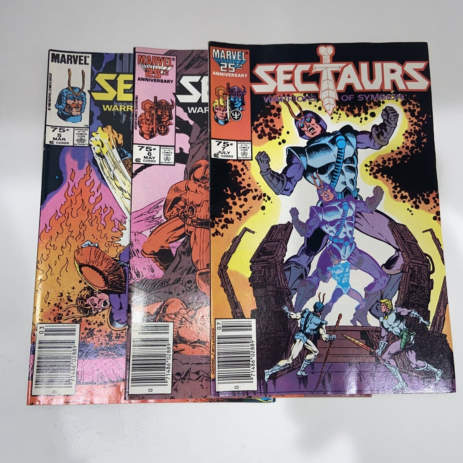 Marvel Comics Sectaurs #5, 6, & 7 1985 Very Good Condition.