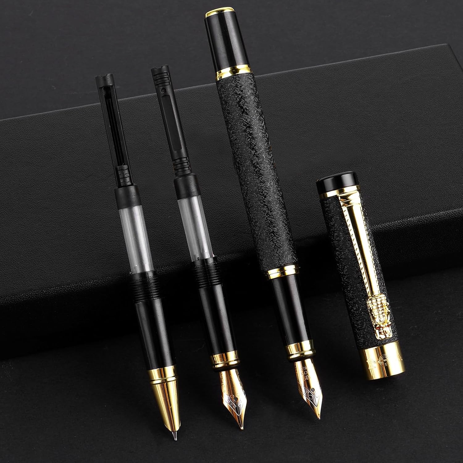 Luxury Fountain Pen Set with 3 Different Nibs, Iridium Extra Fine & Fine & Bent 