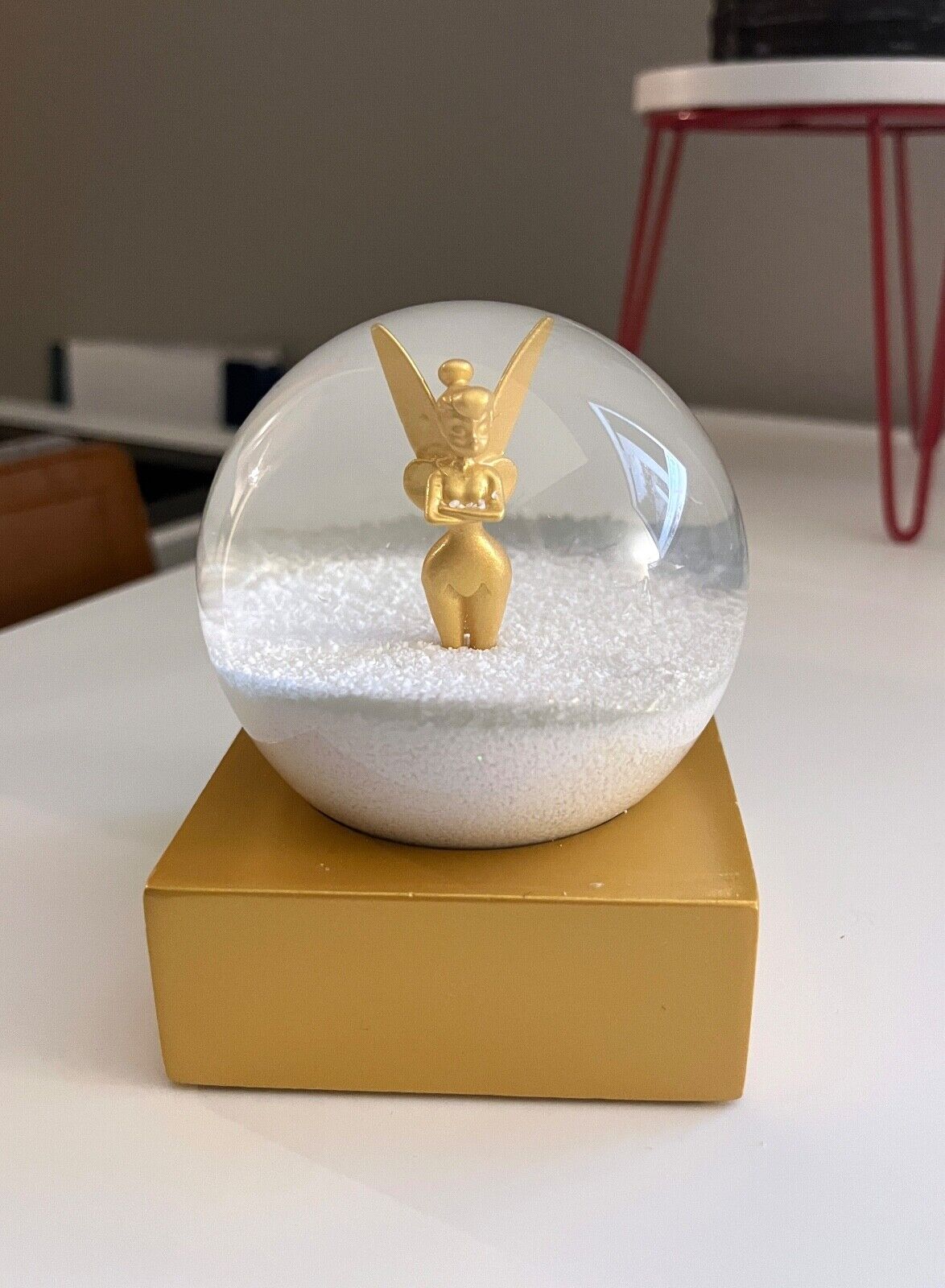 Disney Christmas Holiday Icy Winter Mini Gold Tinker Bell Snow Globe 2021