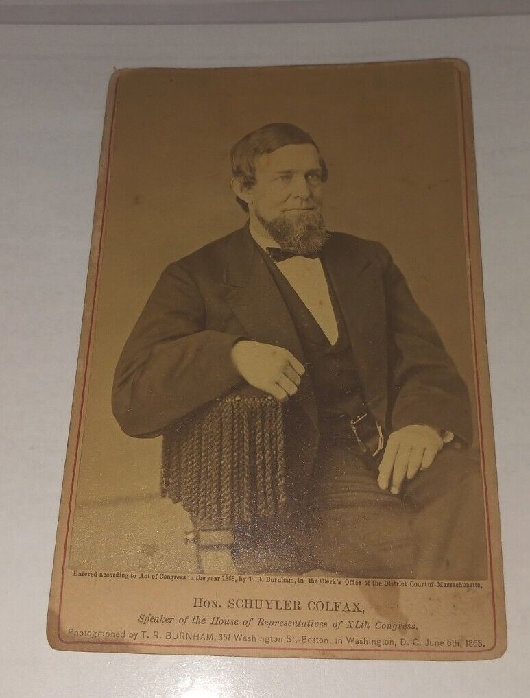 1868 Future Vice President Schuyler Colfax Cabinet Photo
