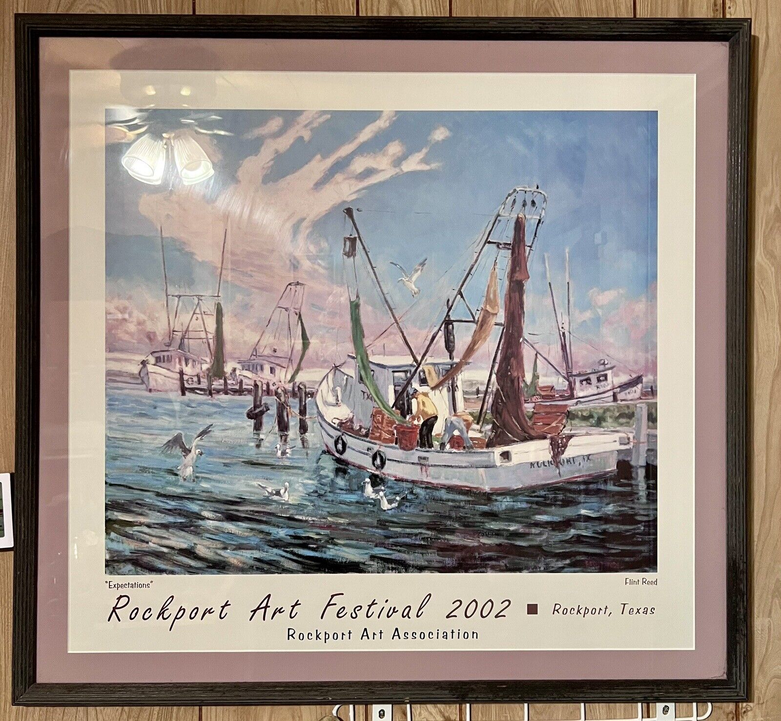 Poster Of Rock Port Texas Art Fest 2002, Shrimp Boat In Bay, Seashore Picture