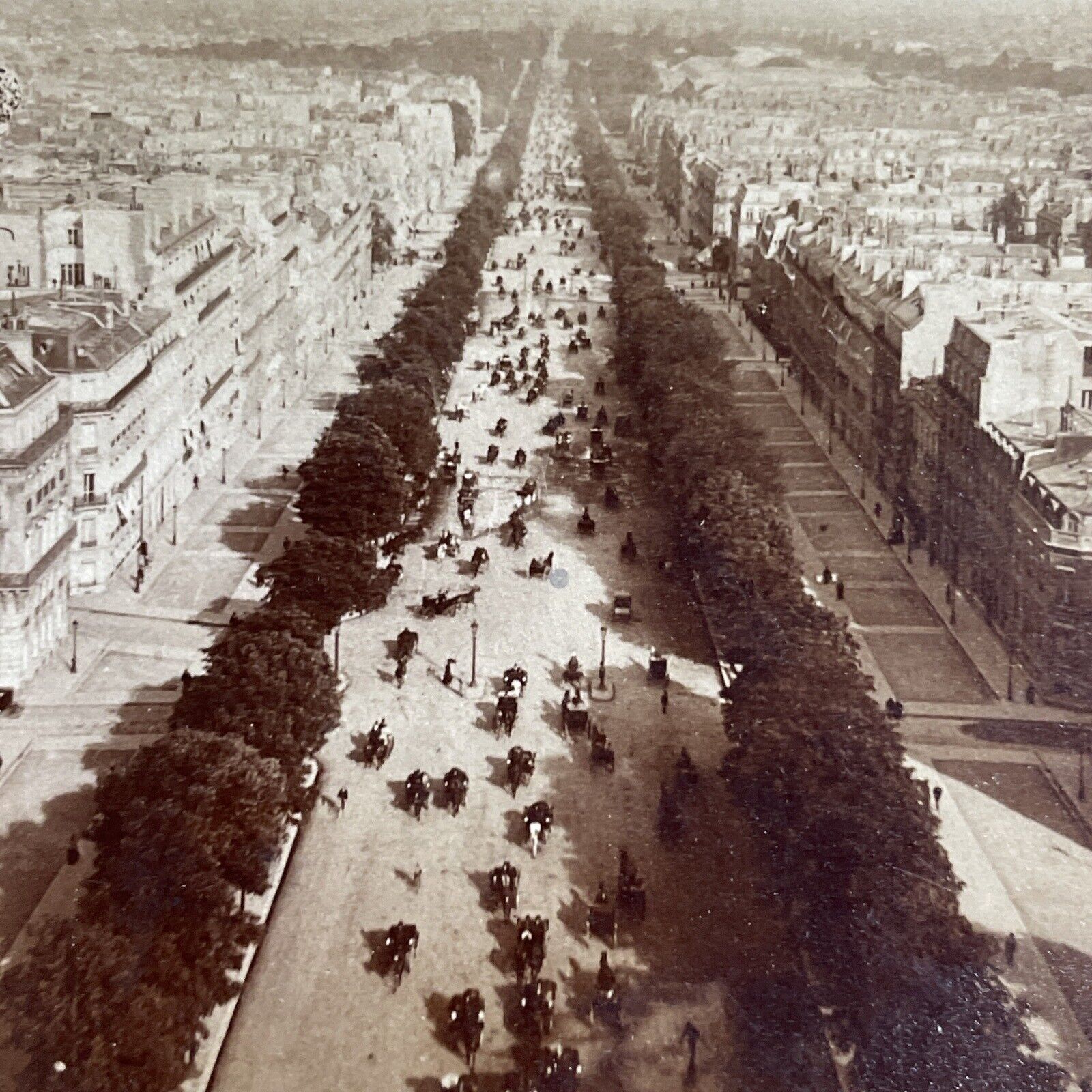 Antique 1894 The Main City Street In Paris France Stereoview Photo Card P5151