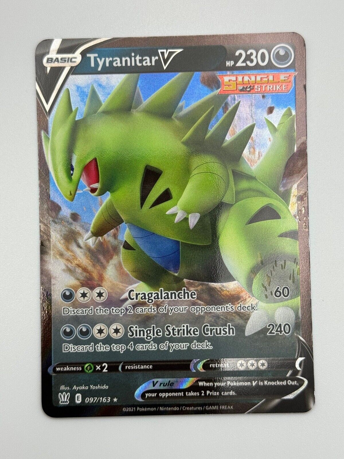 Pokemon TCG Card Battle Styles Tyranitar V 097/163 Full Art