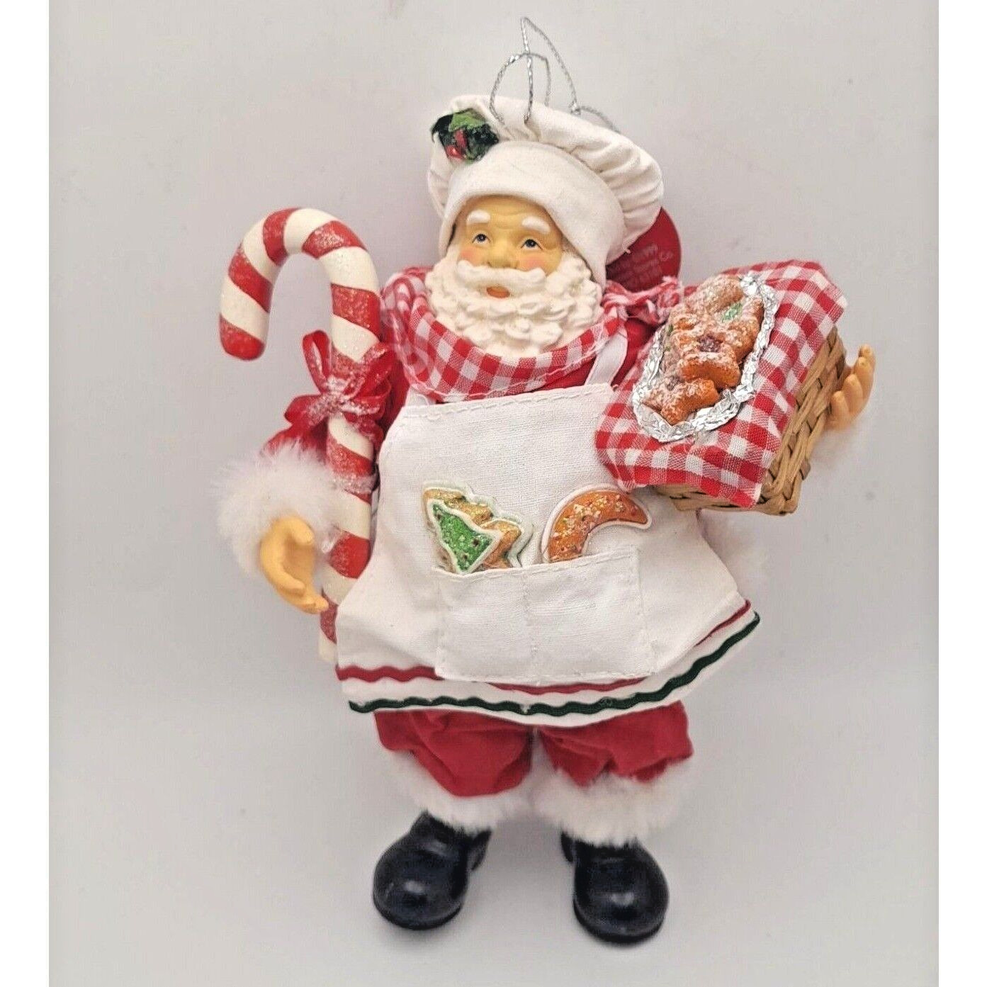 Chef Santa Claus Baker Christmas Ornament Figurine Home for the Holidays VTG