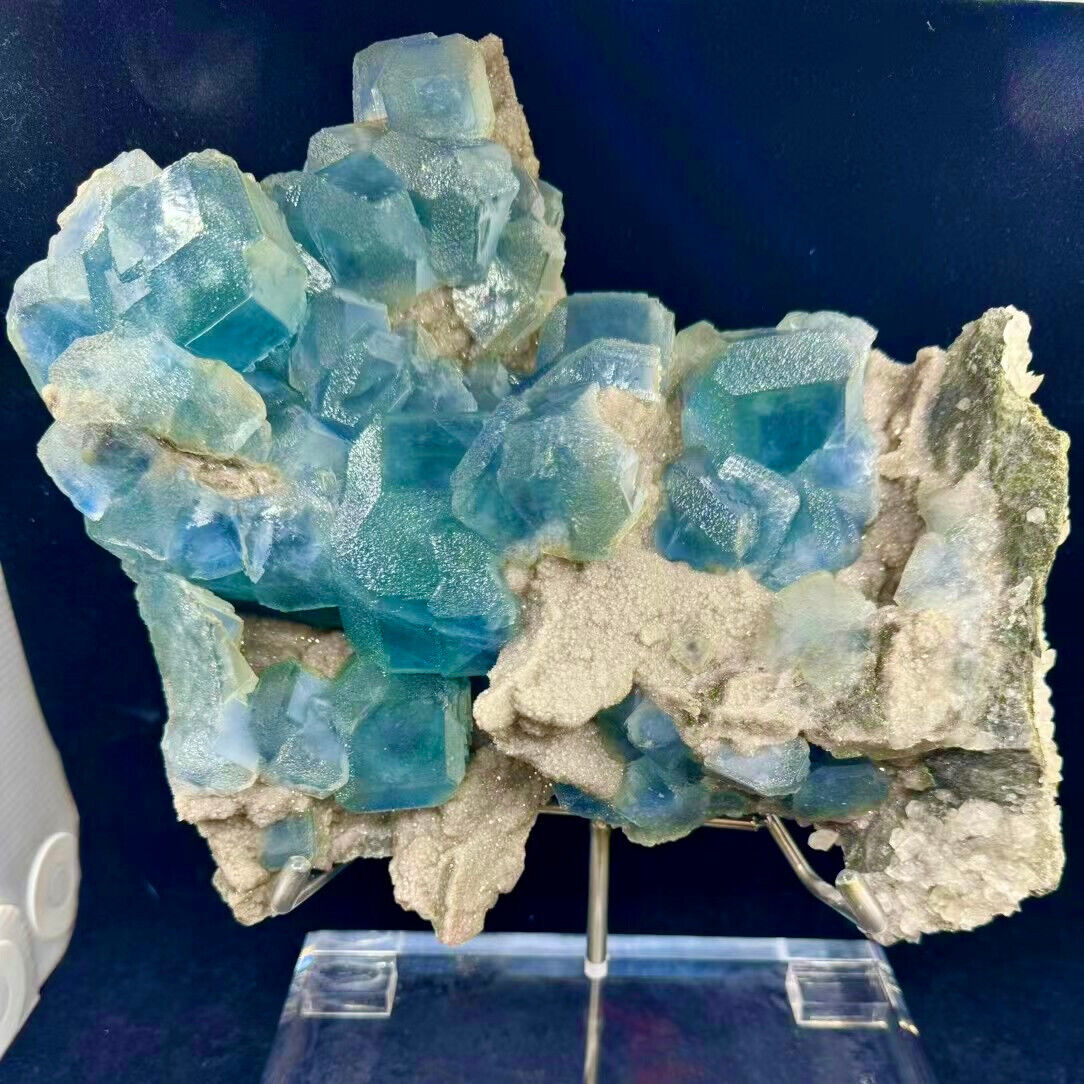 11LB Rare Transparent Green Cube Fluorite Mineral Crystal Specimen/China
