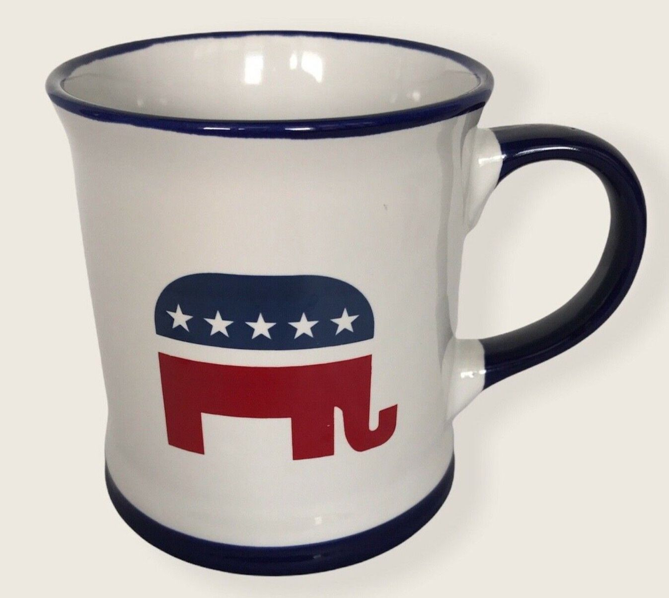 PROUD REPUBLICAN Coffee Cup Mug Red White Blue 12 oz Elephant