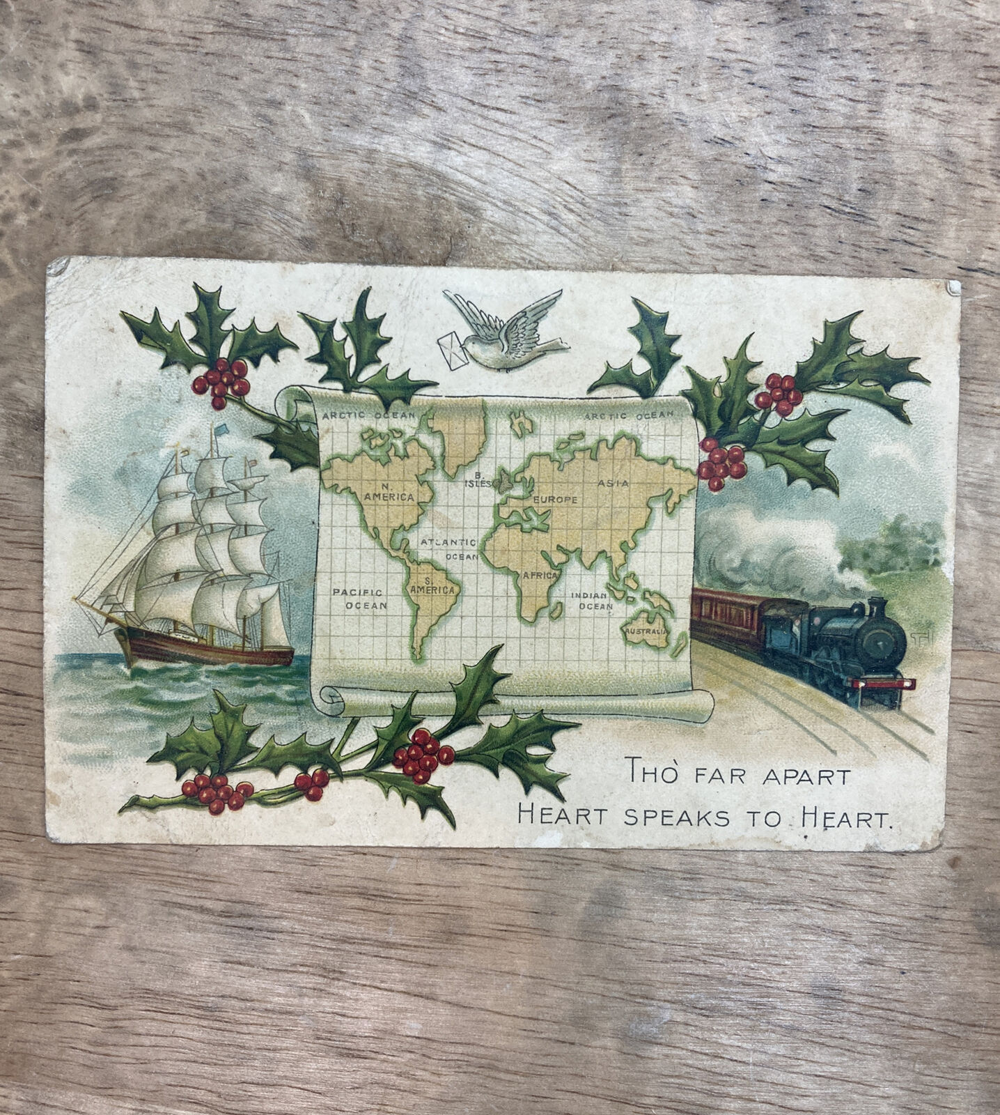 Vintage Far Apart Heart to Heart Illustrated Postcard Posted 1907