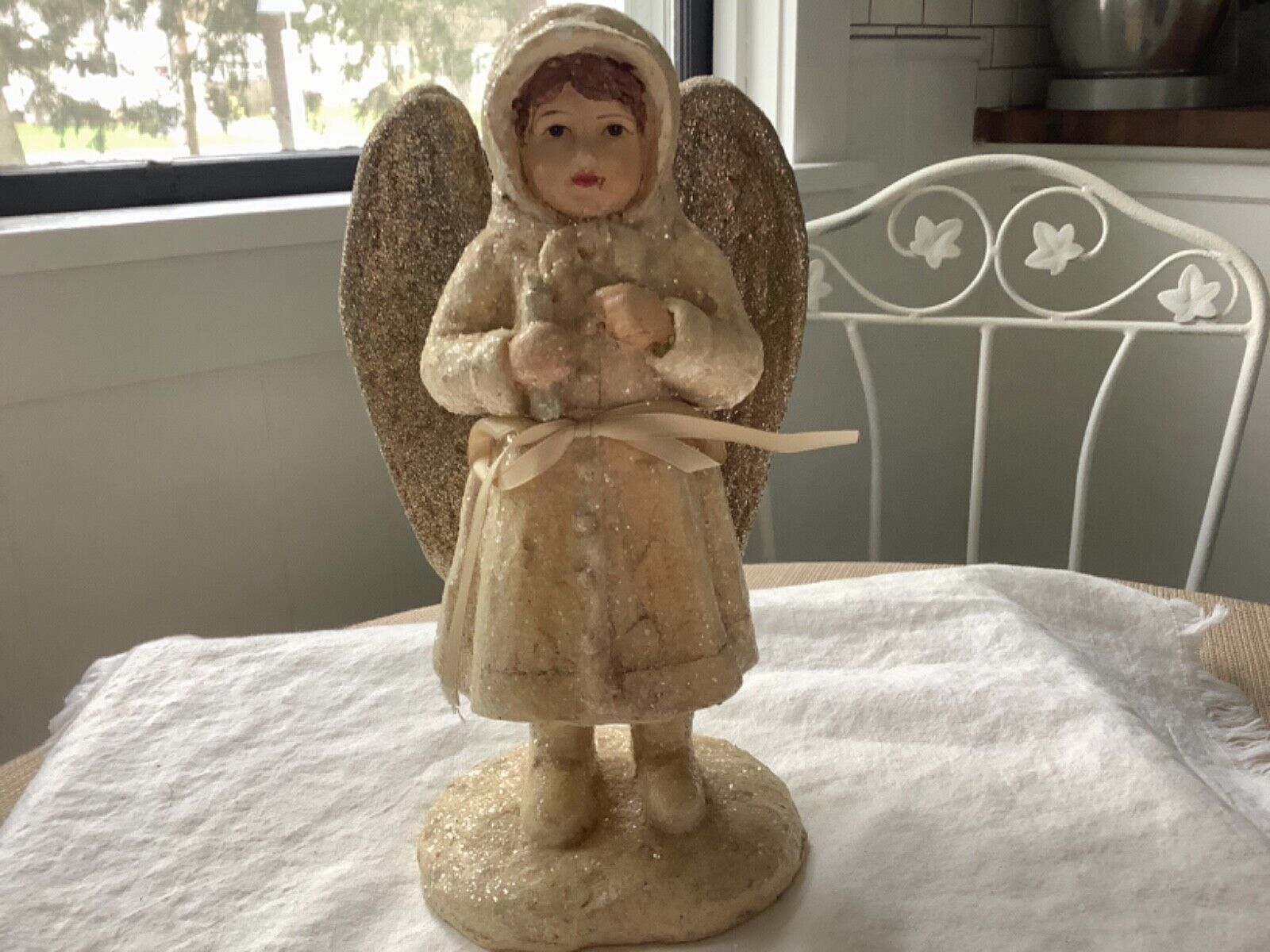 KD Vintage Angel Girl with Candle Glitter Figure 9\