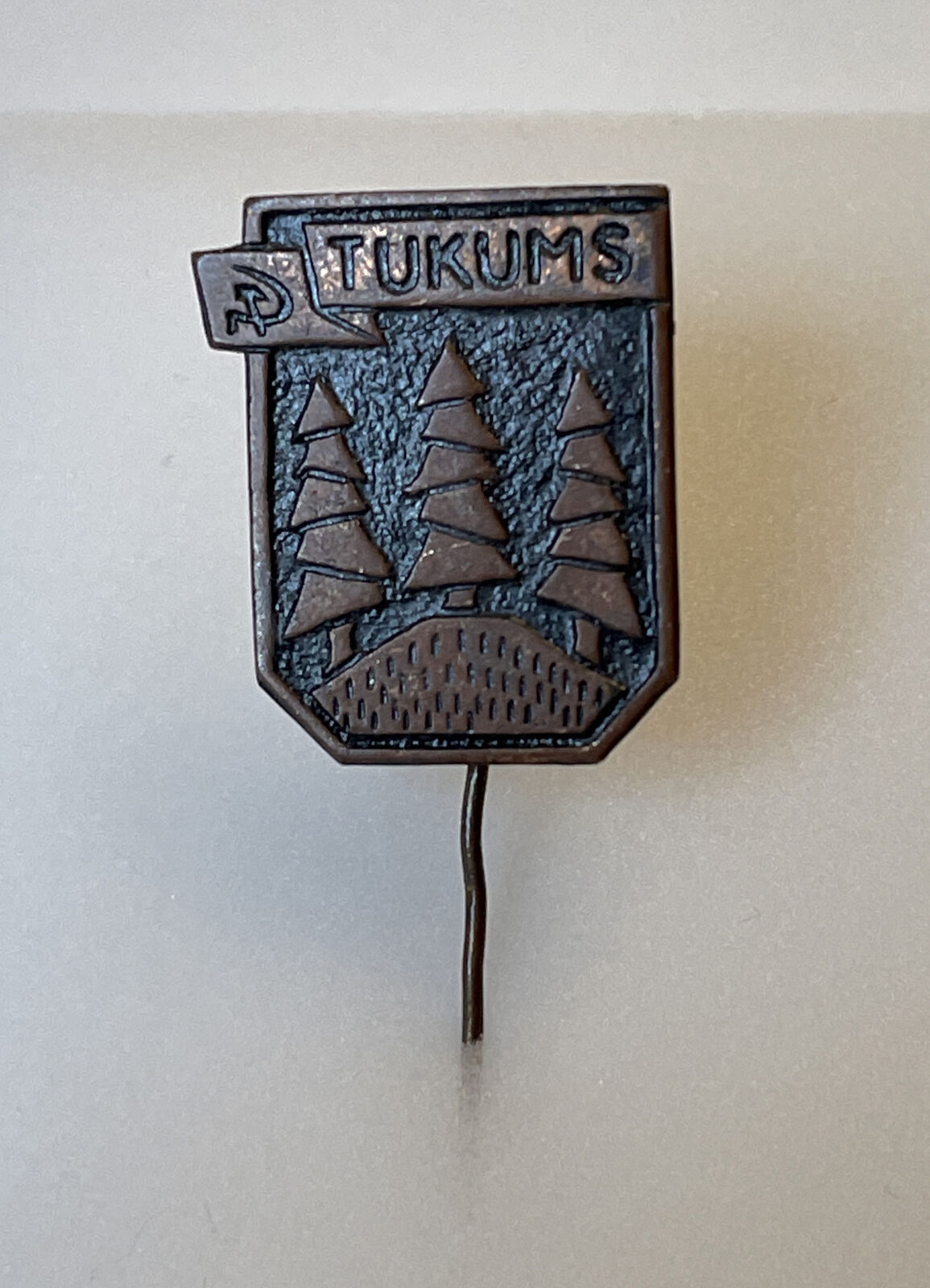 TUKUMS - Antique Soviet Lapel Stickpin - Latvia USSR Cold War 