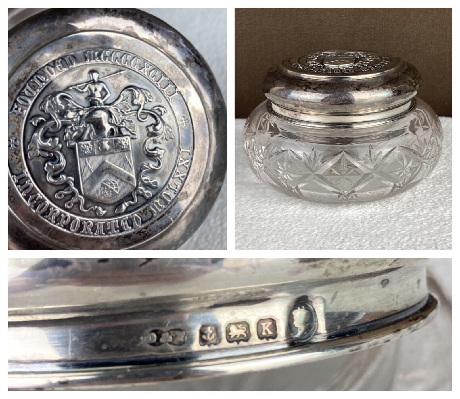 Vtg Worshipful Company of Joiners & Ceilers Deakin Francis Sterling Silver Jar