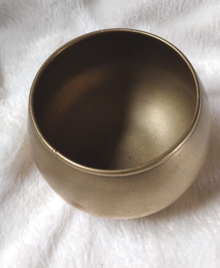 Vintage Solid Brass Small Round Bowl 3 Inch Diameter 