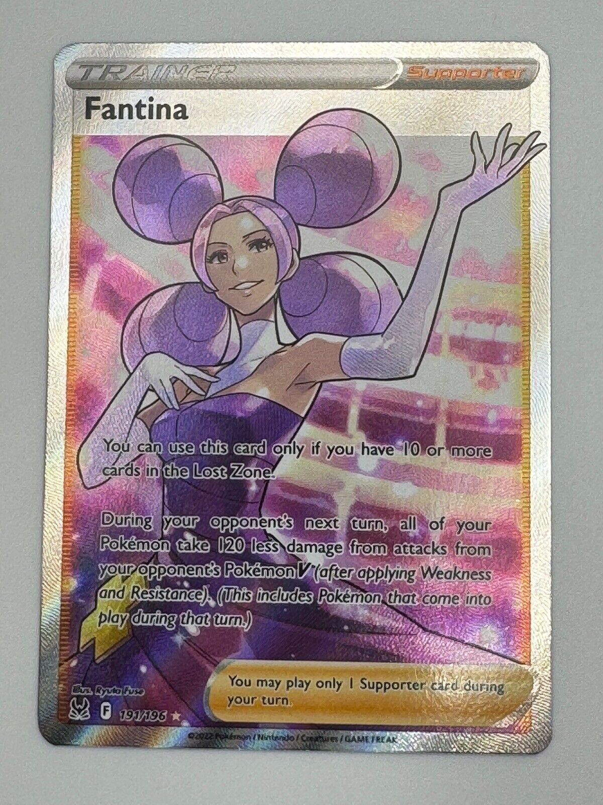 Pokemon TCG Card Lost Origin Fantina 191/196 Full Art Rare