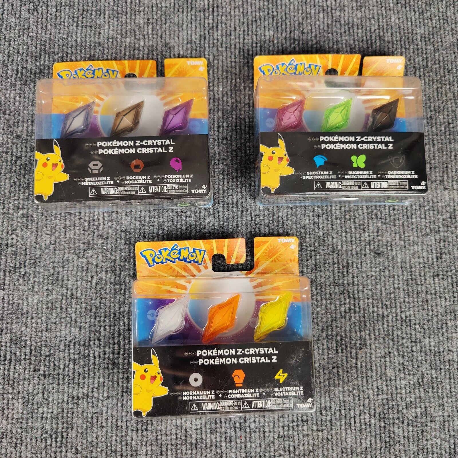 Pokemon Z Crystal 3-Pack Lot NEW Sealed Ghostium Normalium Steelium 3DS Sun Moon