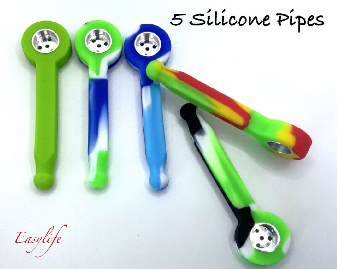5 X Silicone Pipes, Easy Load And Easy Clean US SELLER SAME DAY SHIP