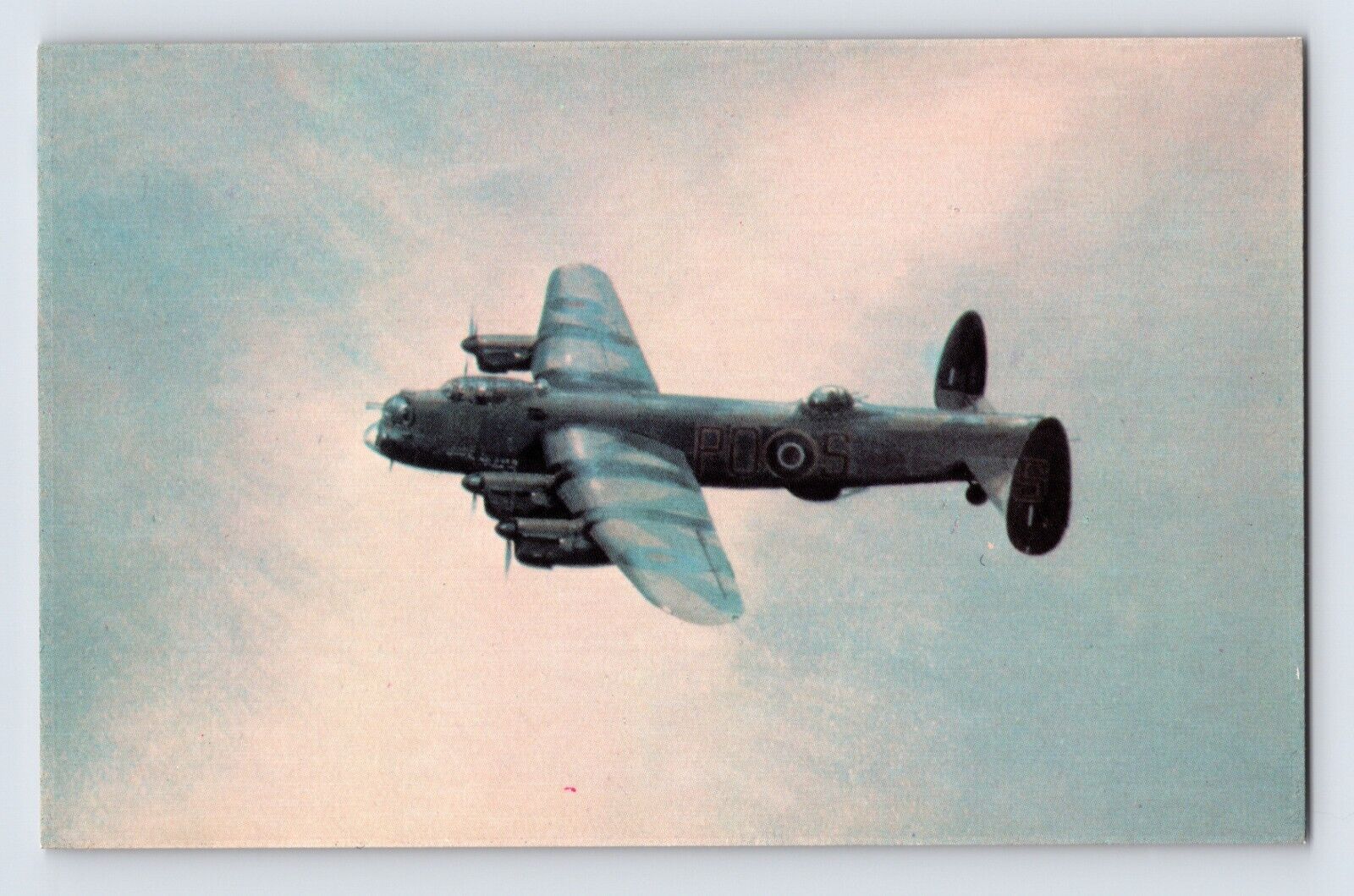 Postcard Avro Lancaster Airplane UK Bomber RAF Museum 1950s Unposted Chrome
