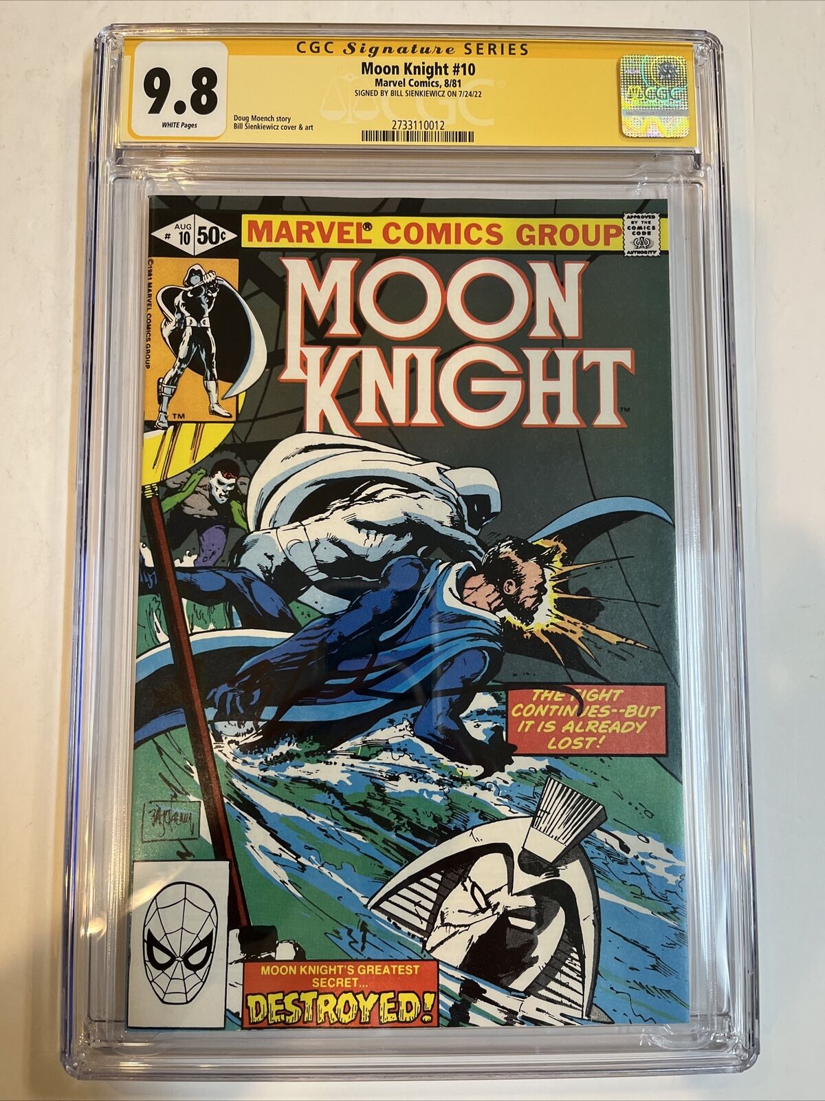 Moon Knight (1981) # 10 (CGC 9.8 SS WP) | Signed Sienkiewicz