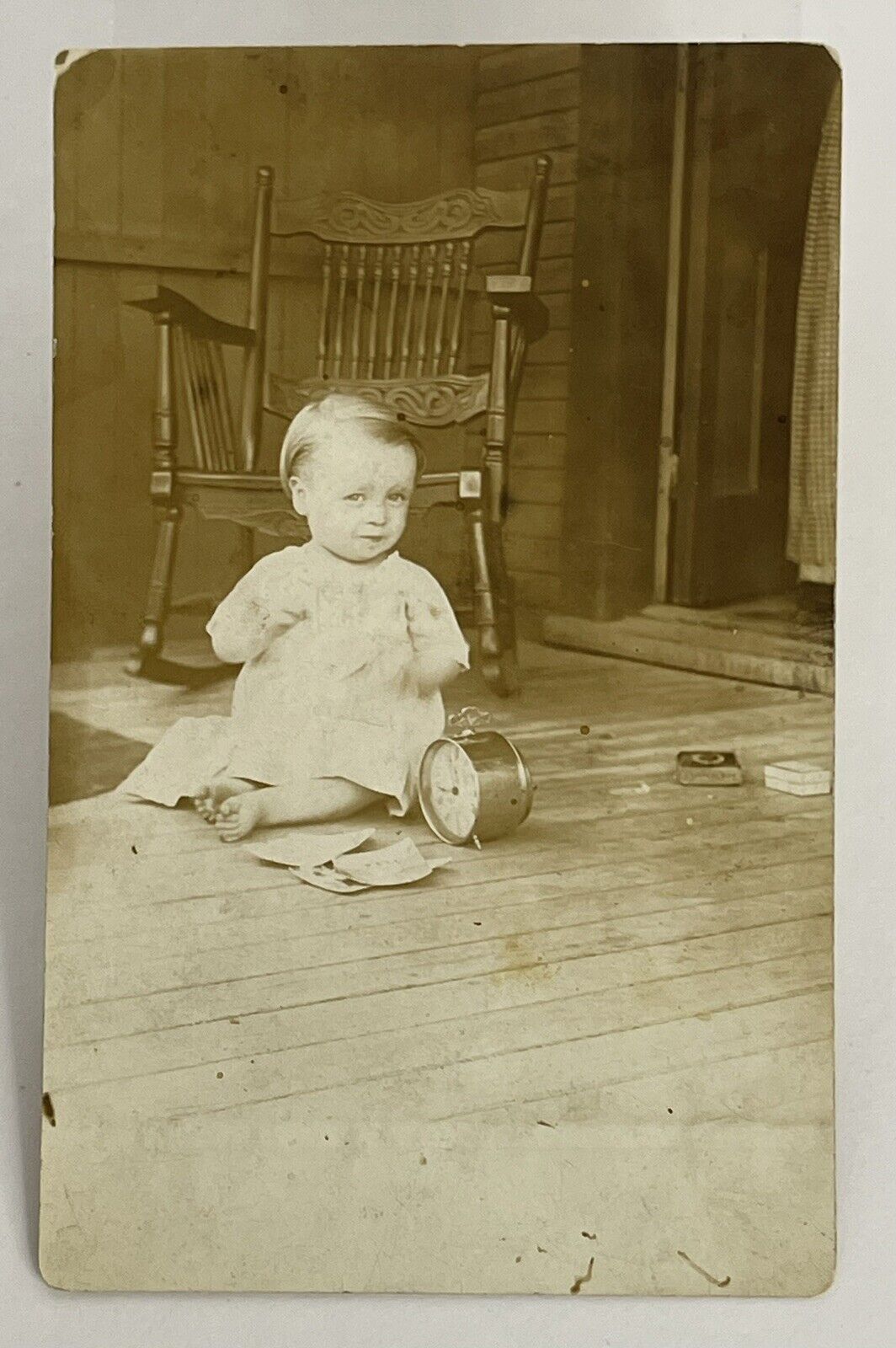 Antique RPPC Real Photo Postcard Baby Child Identified Unposted